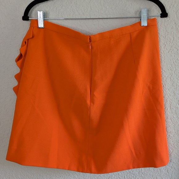 Victoria Beckham x Target Orange Mini Skirt Size M Back Zip - Picture 5 of 8